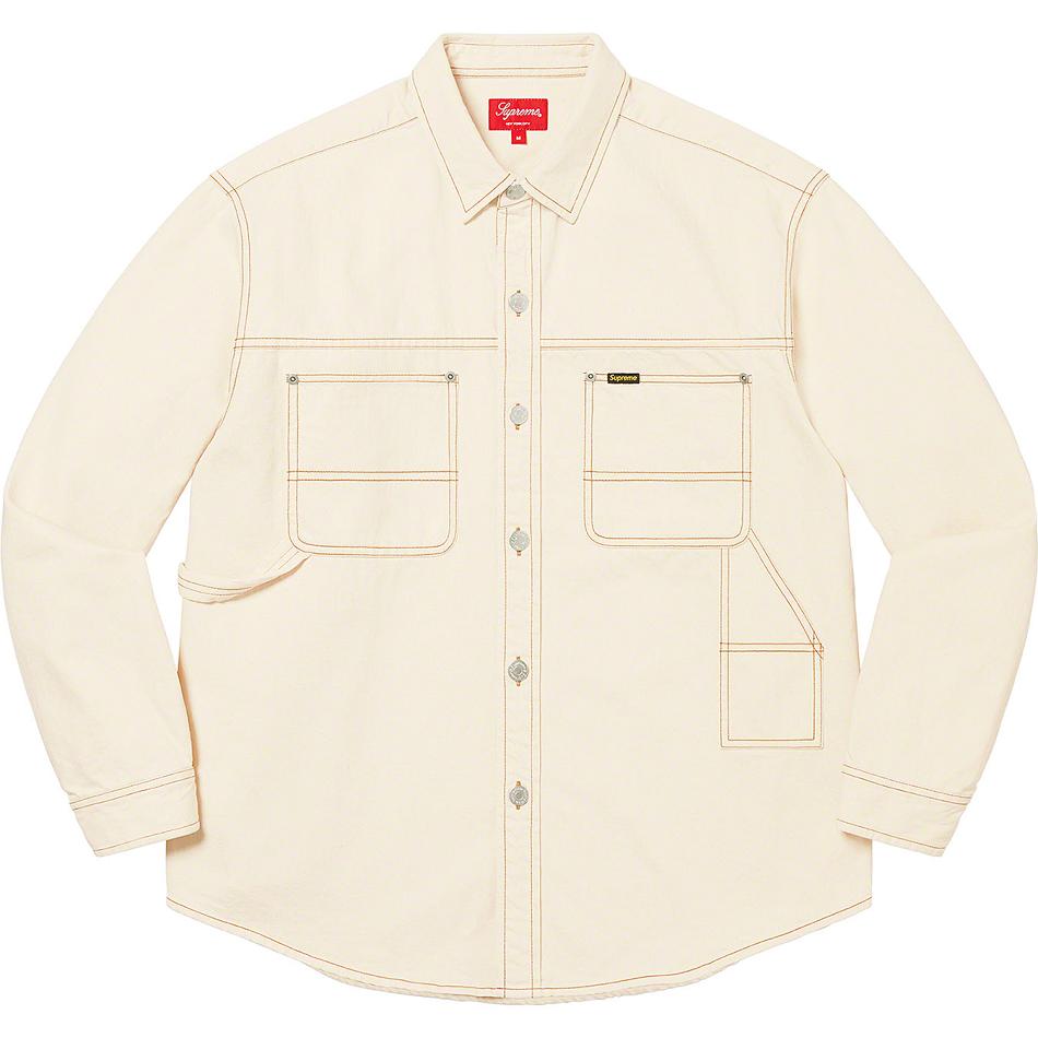 Beige Supreme Denim Painter Shirts | AU399VD