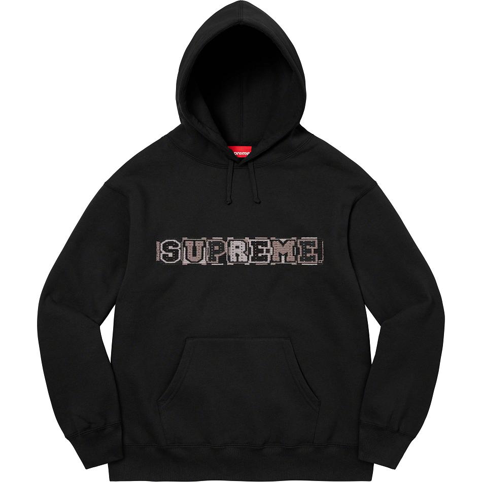 Black Supreme Beaded Hooded Sweatshirts | AU285DN