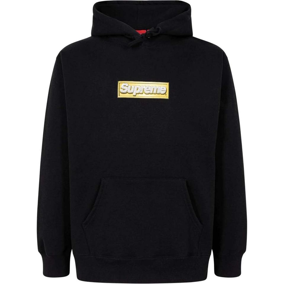 Black Supreme Bling Box Logo Hoodie | AU537TV