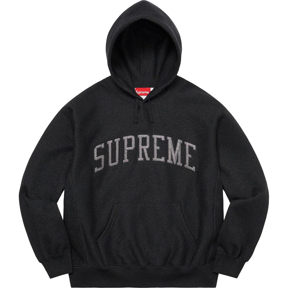 Black Supreme Glitter Arc Hooded Sweatshirts | AU308PQ