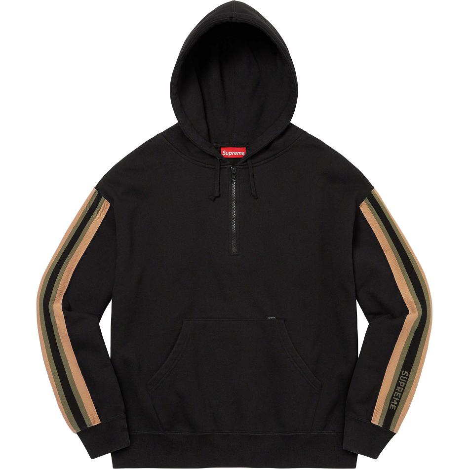 Black Supreme Half Zip Hooded Sweatshirts | AU303TV