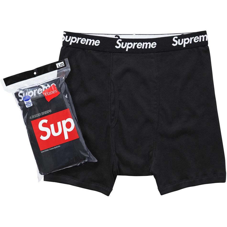 Black Supreme Hanes® Boxer Briefs (4 Pack) Underwear | AU102SO