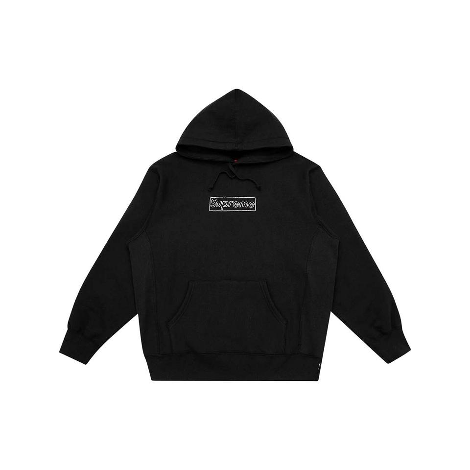 Black Supreme Kaws Chalk Logo Hoodie | AU526ZG