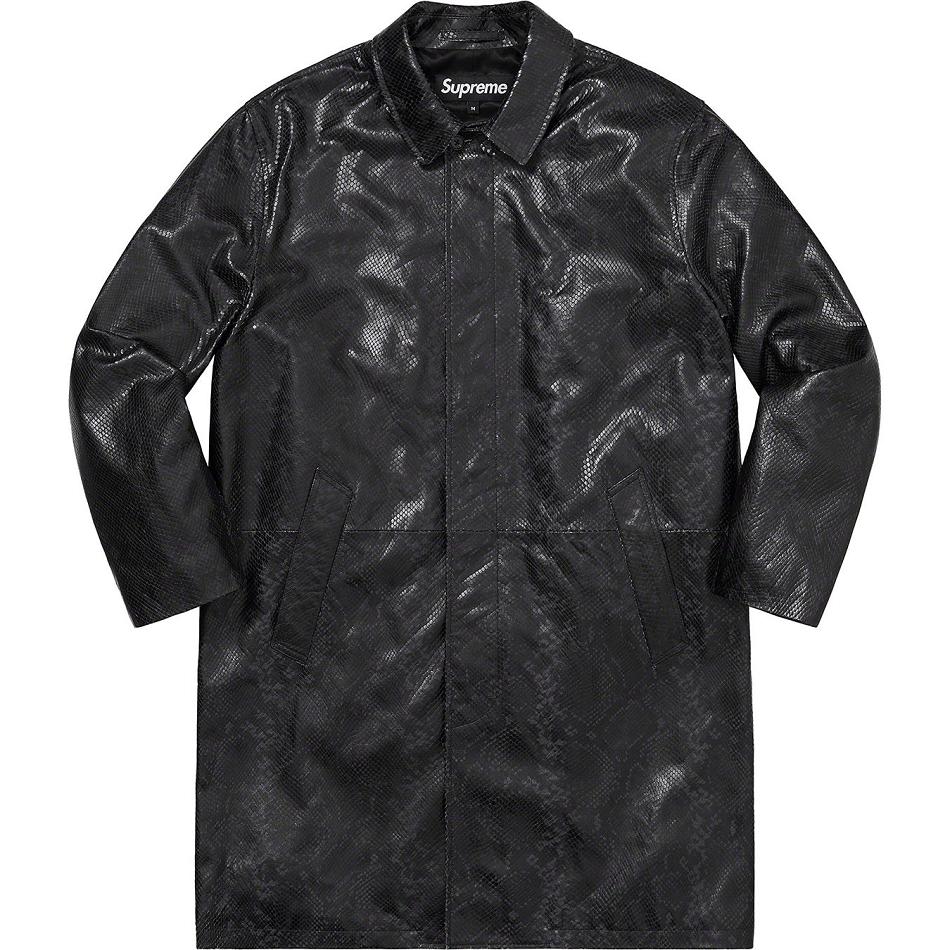 Black Supreme Leather Snake Trench Jackets | AU463OR