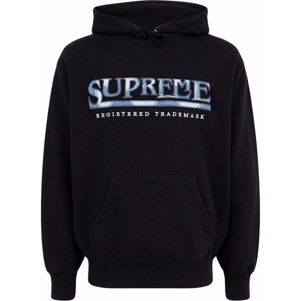 Black Supreme Logo Embroide Hoodie | AU521GL