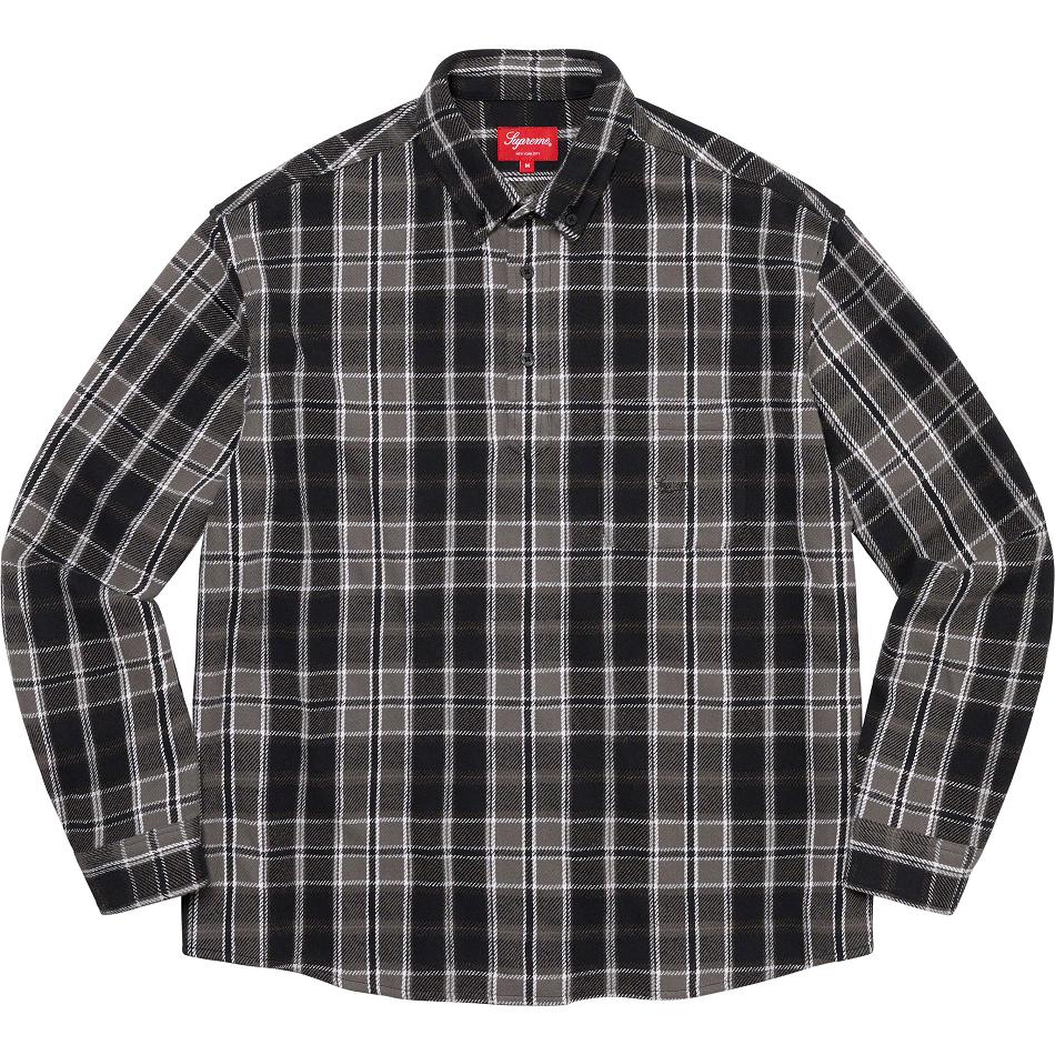 Black Supreme Pullover Plaid Flannel Shirts | AU389DN