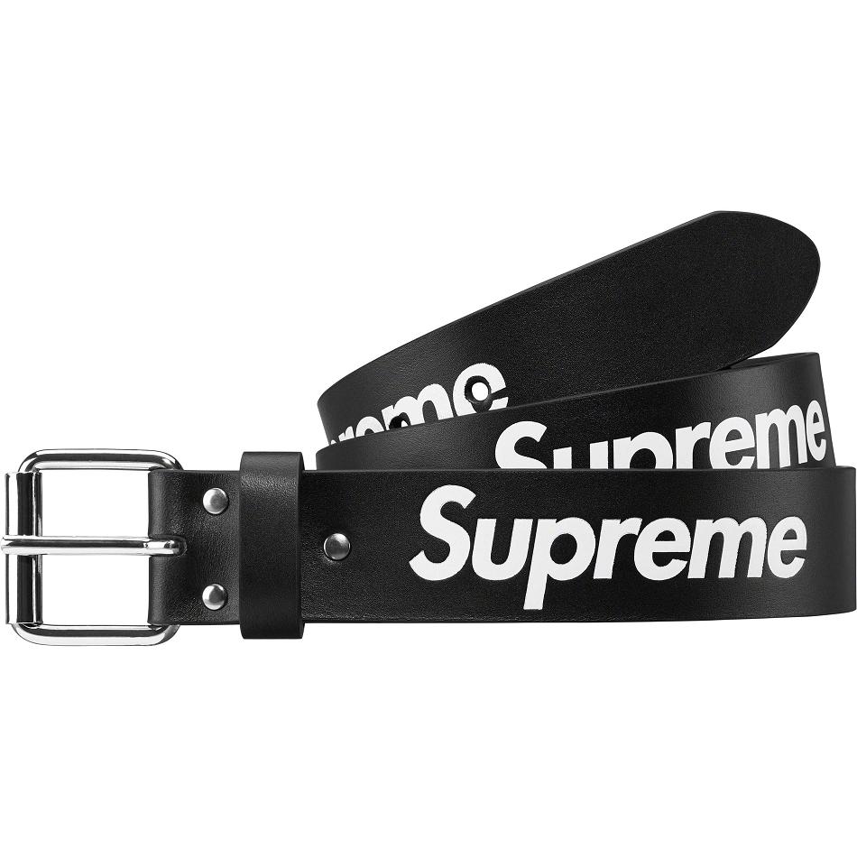 Black Supreme Repeat Leather Belt Belts | AU170WY