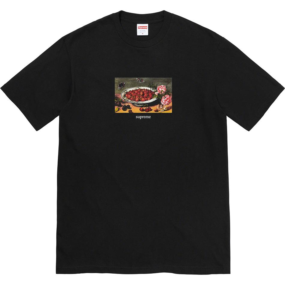 Black Supreme Strawberries Tee T Shirts | AU256PQ