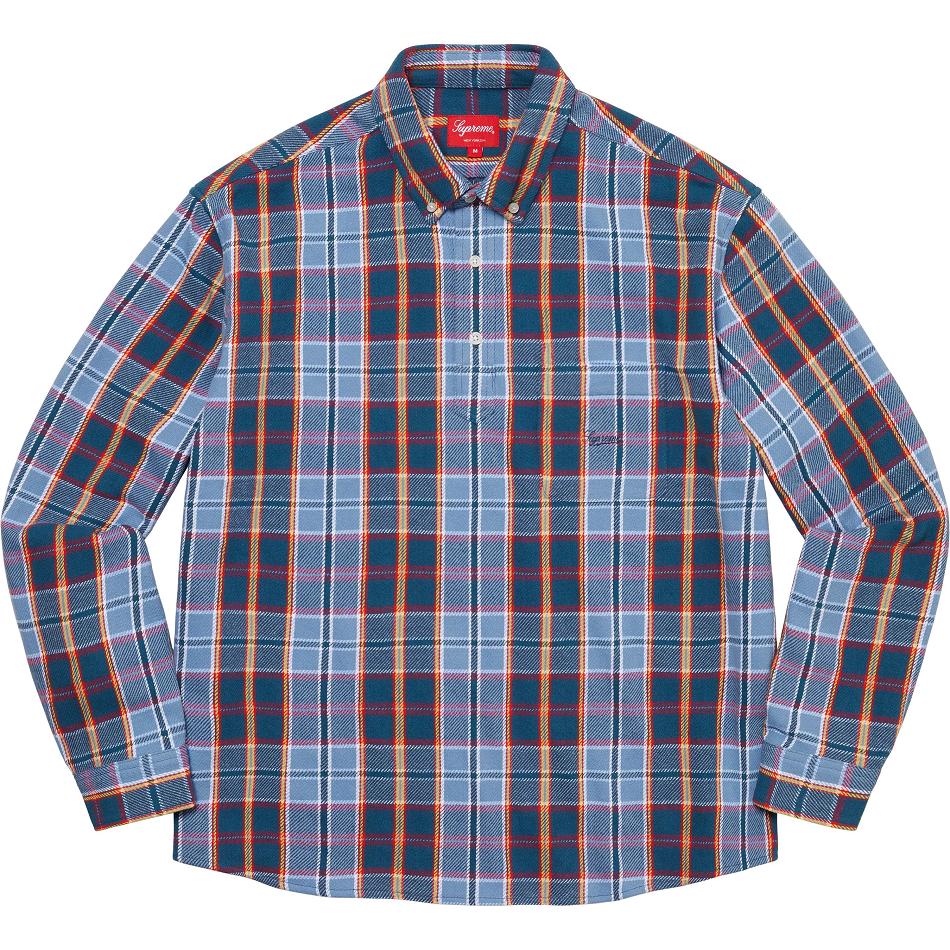 Blue Supreme Pullover Plaid Flannel Shirts | AU390FM