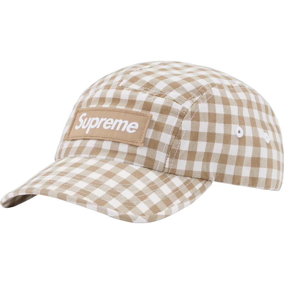 Brown Supreme Gingham Camp Cap Hats | AU125OR