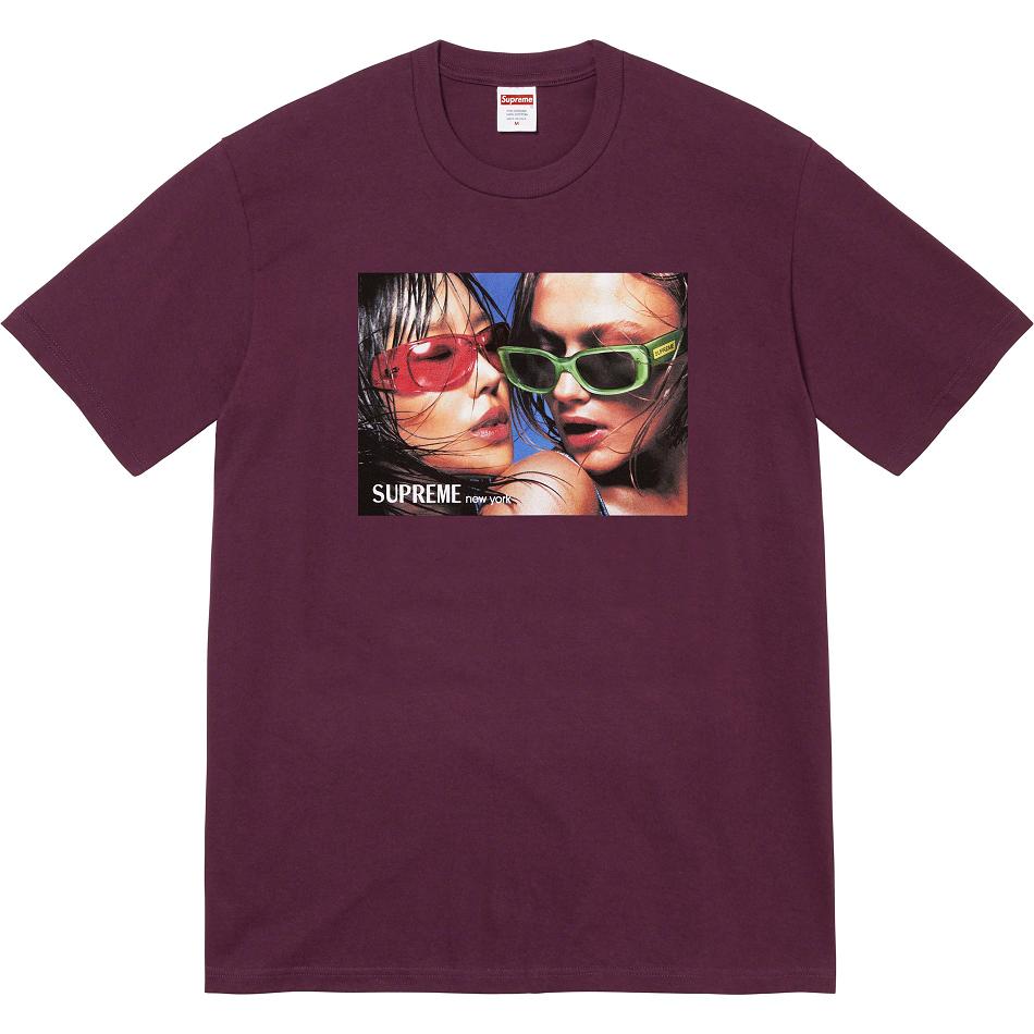 Burgundy Supreme Eyewear Tee T Shirts | AU236HK