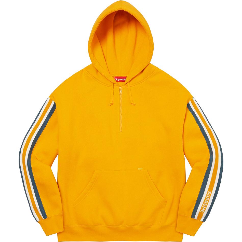 Gold Supreme Half Zip Hooded Sweatshirts | AU304YU