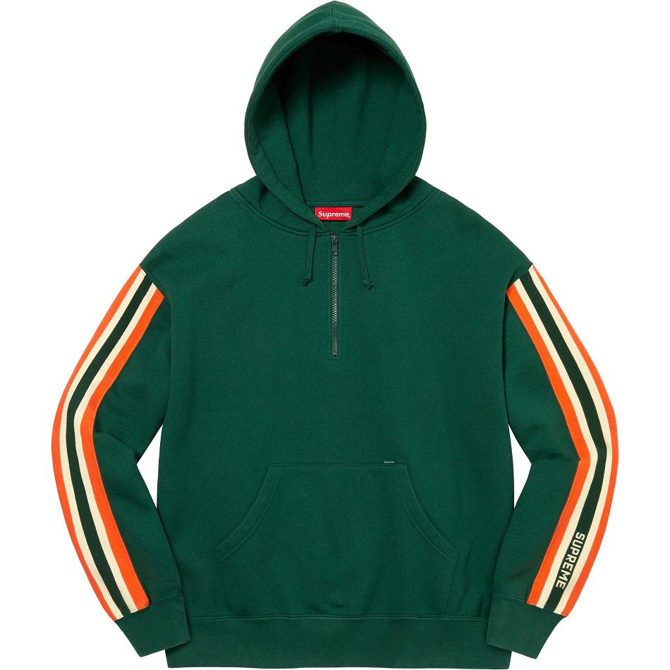 Green Supreme Half Zip Hooded Sweatshirts | AU301EX