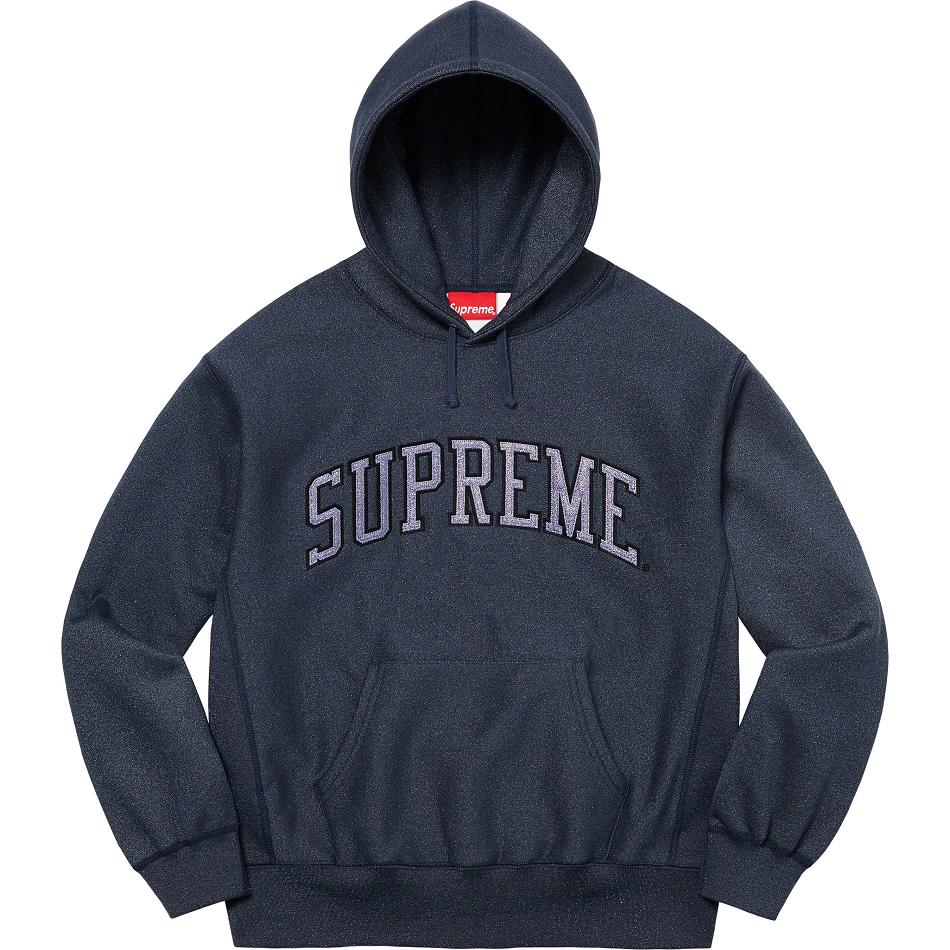 Navy Supreme Glitter Arc Hooded Sweatshirts | AU305UT