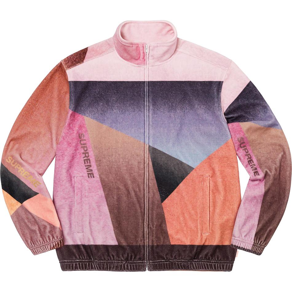 Pink Supreme Geo Velour Track Jackets | AU461UT