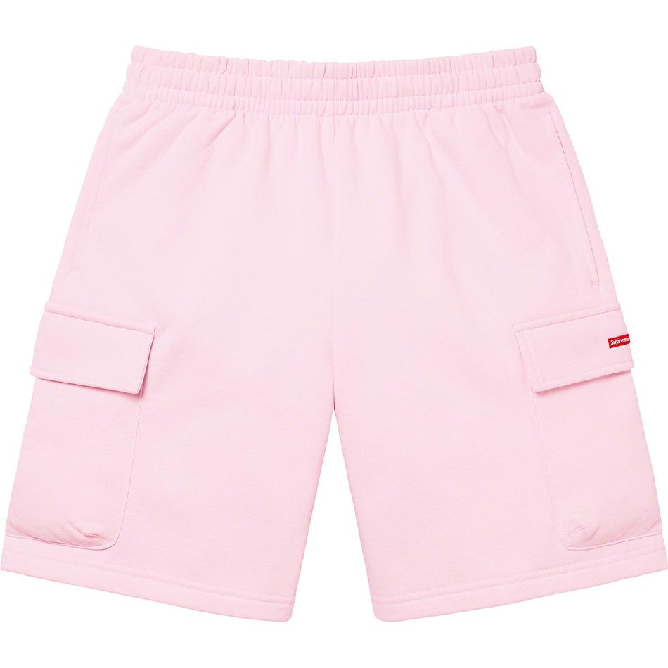 Pink Supreme Small Box Baggy Cargo Sweat Shorts | AU377QZ