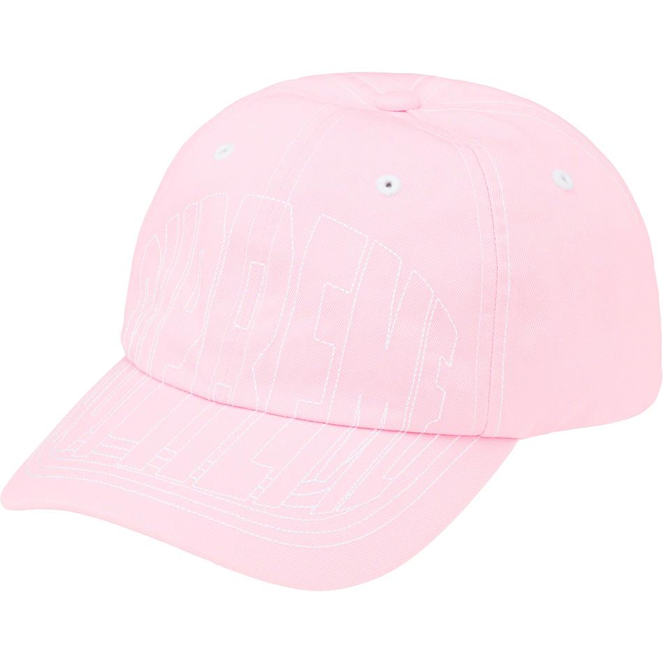 Pink Supreme Visor Stitch 6-Panel Hats | AU133JJ