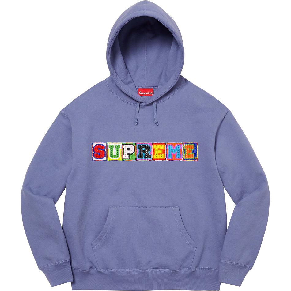 Purple Supreme Beaded Hooded Sweatshirts | AU284SO