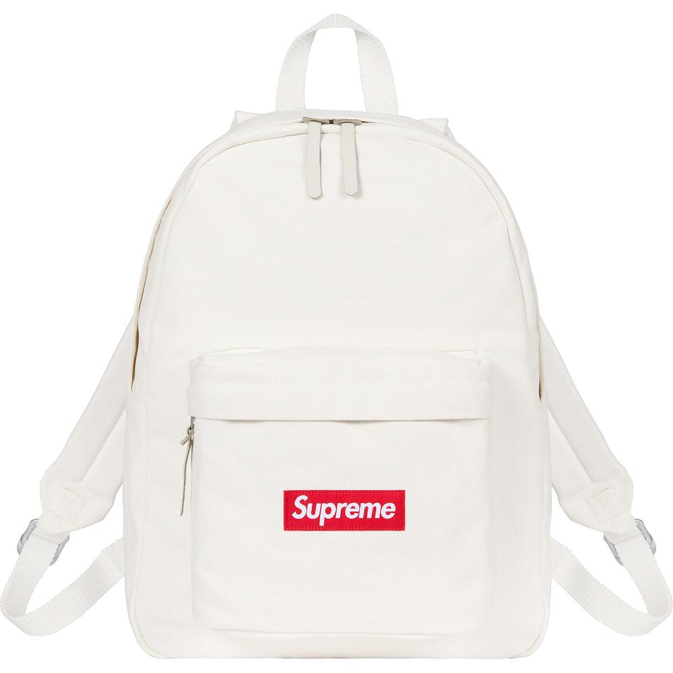 White Supreme Canvas Backpack Bags | AU173TV