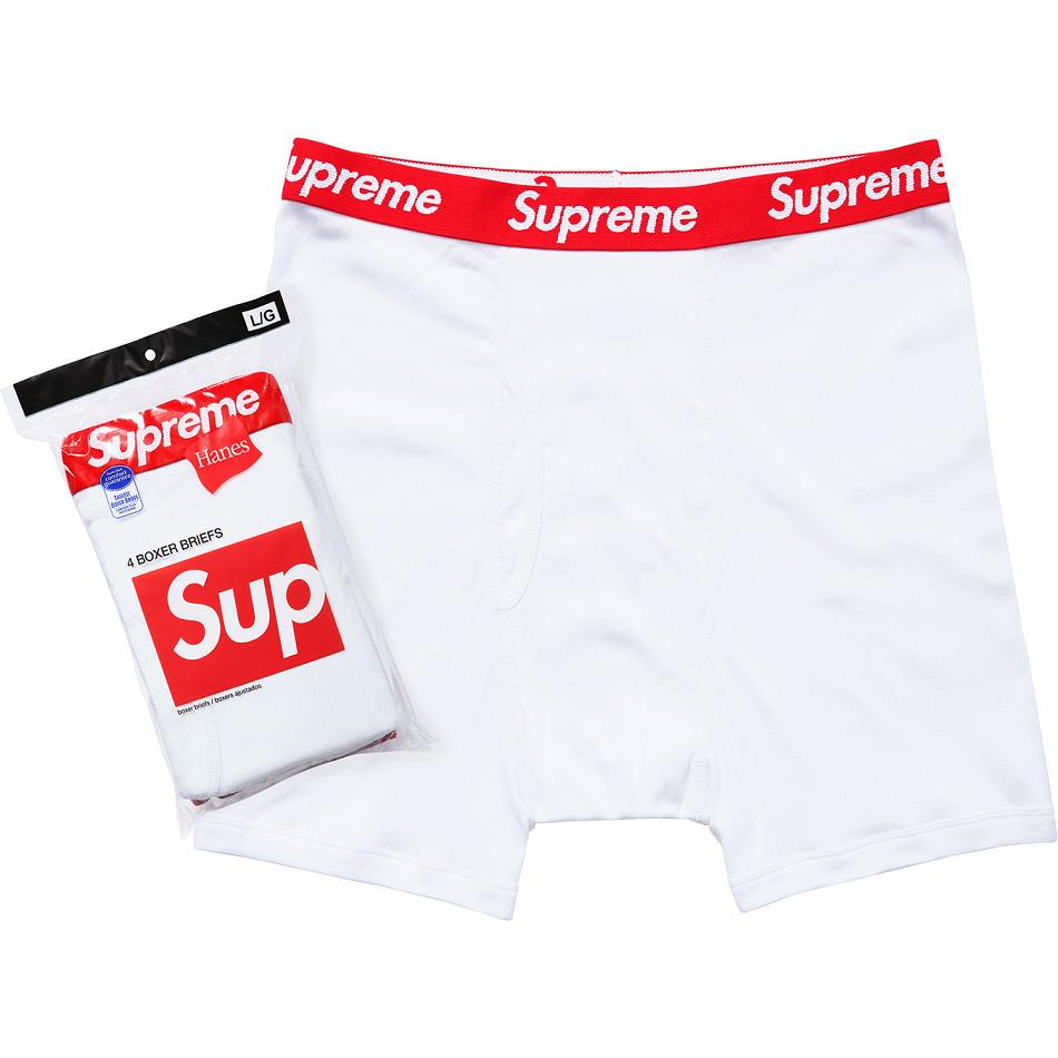 White Supreme Hanes® Boxer Briefs (4 Pack) Underwear | AU101AP