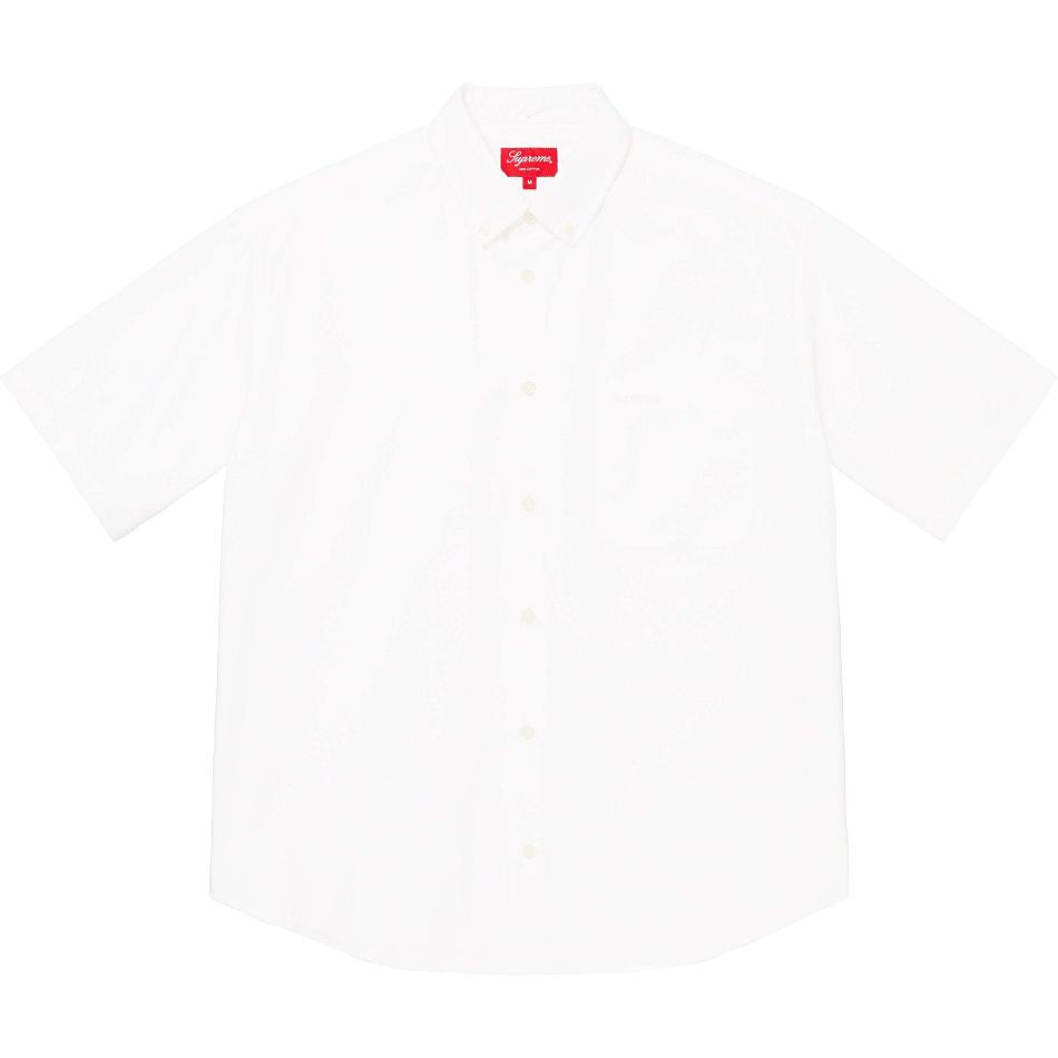 White Supreme Loose Fit S/S Oxford Shirts | AU393JJ