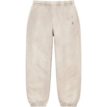 Beige Supreme Overdyed S Logo Sweatpant Pants | AU412PQ