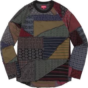 Black / Multicolor Supreme Patchwork Jacquard L/S Top Sweaters | AU335AP