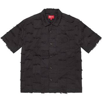 Black Supreme Patchwork S/S Shirts | AU386PQ