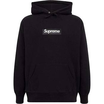 Black Supreme White Logo Hoodie | AU509EX