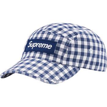 Blue Supreme Gingham Camp Cap Hats | AU123UT