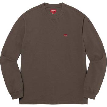 Brown Supreme Small Box L/S Tee Sweaters | AU351QZ