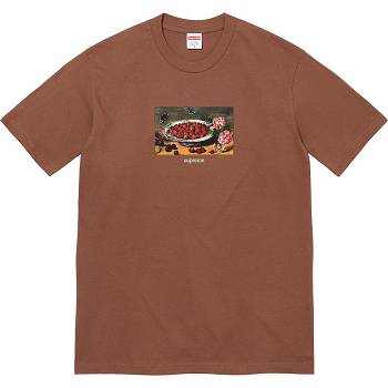 Brown Supreme Strawberries Tee T Shirts | AU259DN