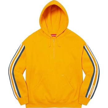 Gold Supreme Half Zip Hooded Sweatshirts | AU304YU