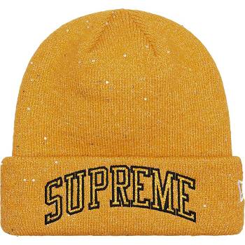 Gold Supreme New Era® Metallic Arc Beanie Hats | AU155DN