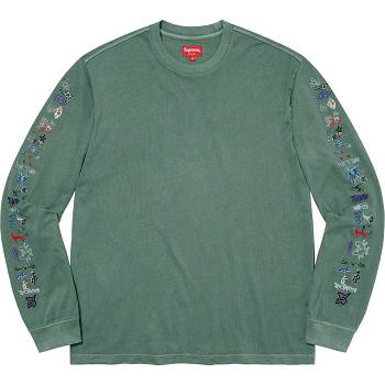 Green Supreme AOI Icons L/S Top Sweaters | AU323NB