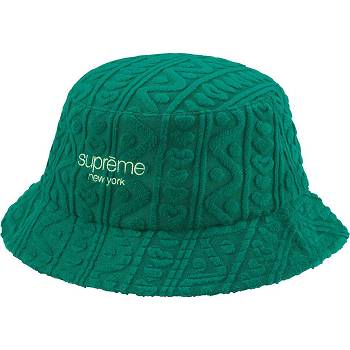 Green Supreme Terry Pattern Crusher Hats | AU150IS