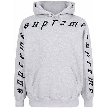 Grey Supreme Logo Hoodie | AU522HK