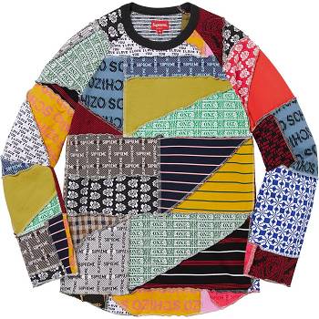 Multicolor Supreme Patchwork Jacquard L/S Top Sweaters | AU334PQ