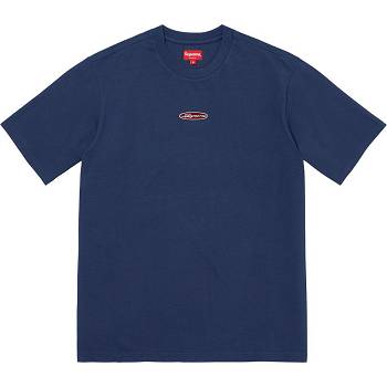 Navy Supreme Oval Logo S/S Top Sweaters | AU348BC