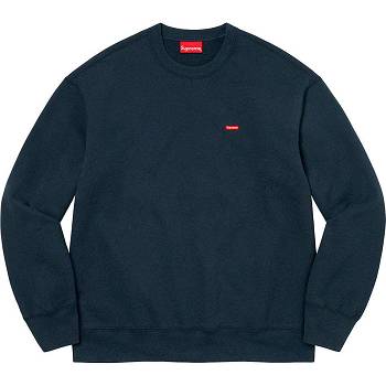 Navy Supreme Small Box Crewneck Sweatshirts | AU294CE