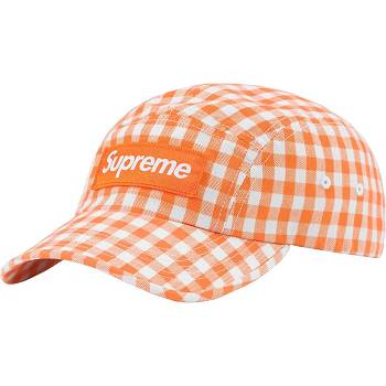 Orange Supreme Gingham Camp Cap Hats | AU126PQ