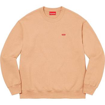 Orange Supreme Small Box Crewneck Sweatshirts | AU295VD