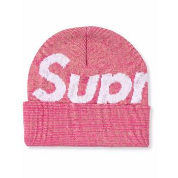 Pink Supreme Big Logo Beanie Hats | AU120RW