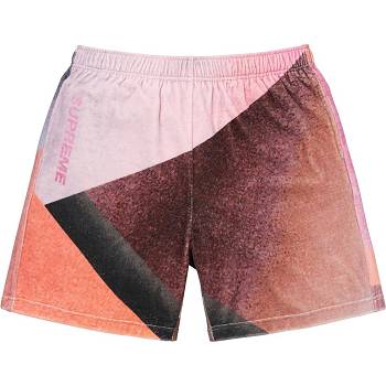 Pink Supreme Geo Velour Shorts | AU374BC