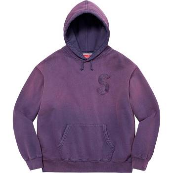 Purple Supreme Overdyed S Logo Hooded Sweatshirts | AU286FM