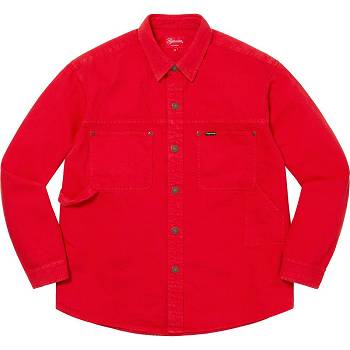 Red Supreme Denim Painter Shirts | AU398CE