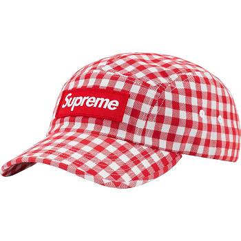 Red Supreme Gingham Camp Cap Hats | AU122YU