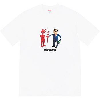 White Supreme Business Tee T Shirts | AU225TV