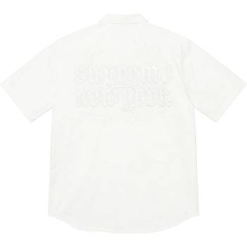 White Supreme Croc Patch S/S Work Shirts | AU396ZG