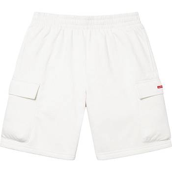 White Supreme Small Box Baggy Cargo Sweat Shorts | AU378WY